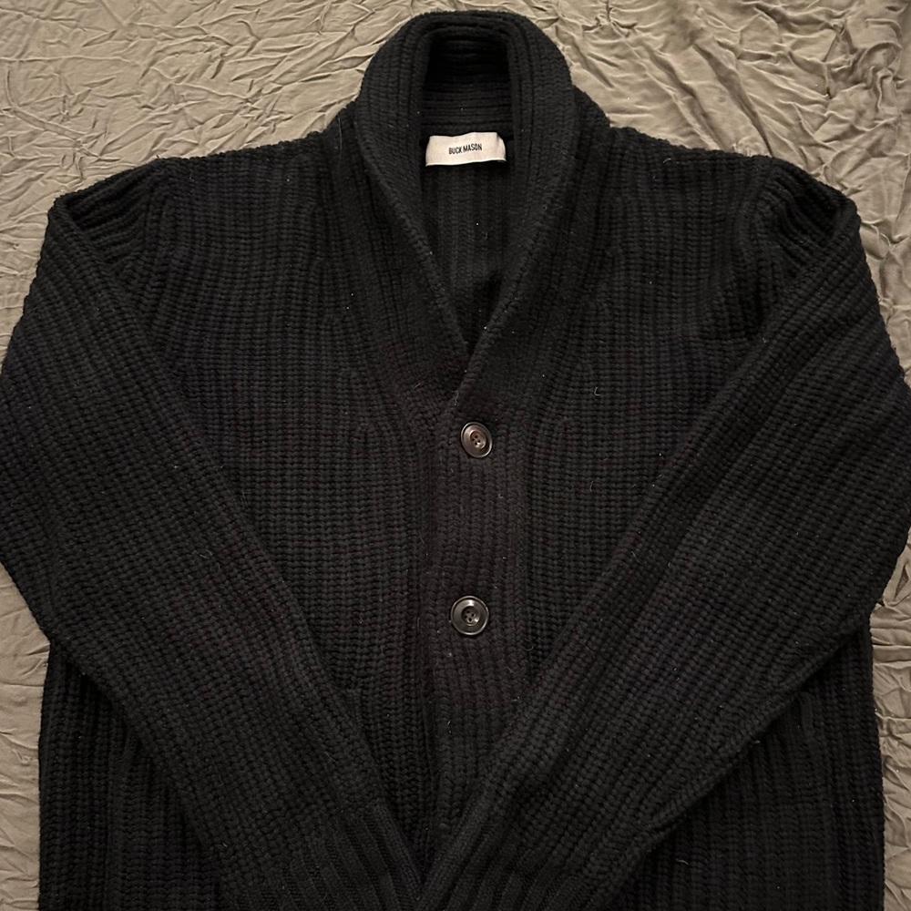 Buck Mason Shawl Collar Cashmere Wool Blend Cardigan Medium